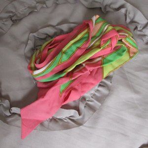 long narrow designer printed silk scarf